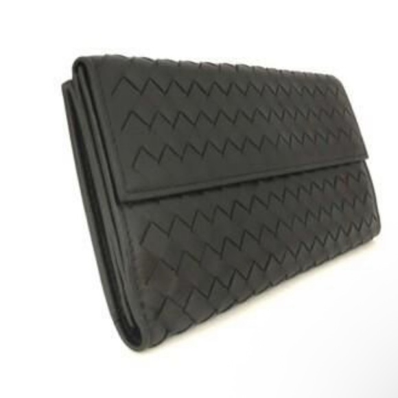 Bottega Veneta Black Intrecciato lambskin long wallet - Picture 8 of 11